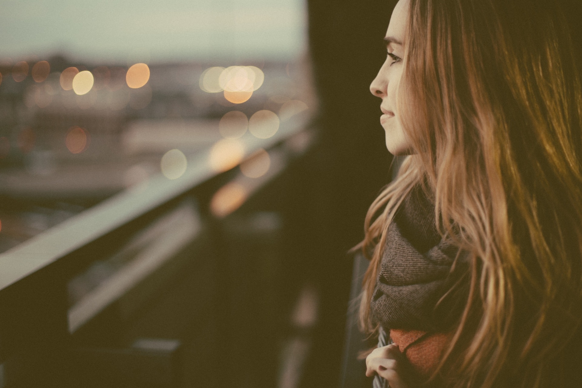 Girl looking at city view - mindfulness practice on the go